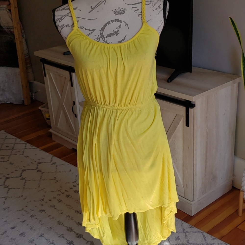 Yellow high low dress